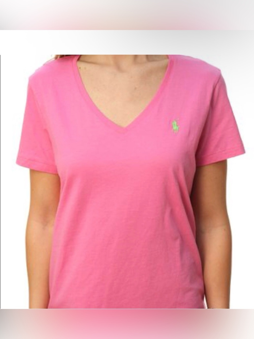Ralph Lauren Pink V-Neck Short Sleeve Tee